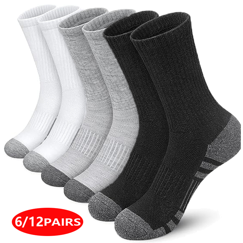 Cotton Crew Sock Pack - 남성용 고성능 운동용 크루 양말 부드럽고