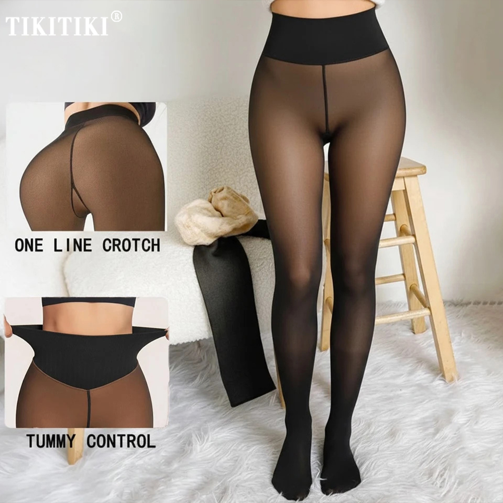 Tights Pantyhose Sheer - 원심플 플리스 안감 타이츠 여성 플러스