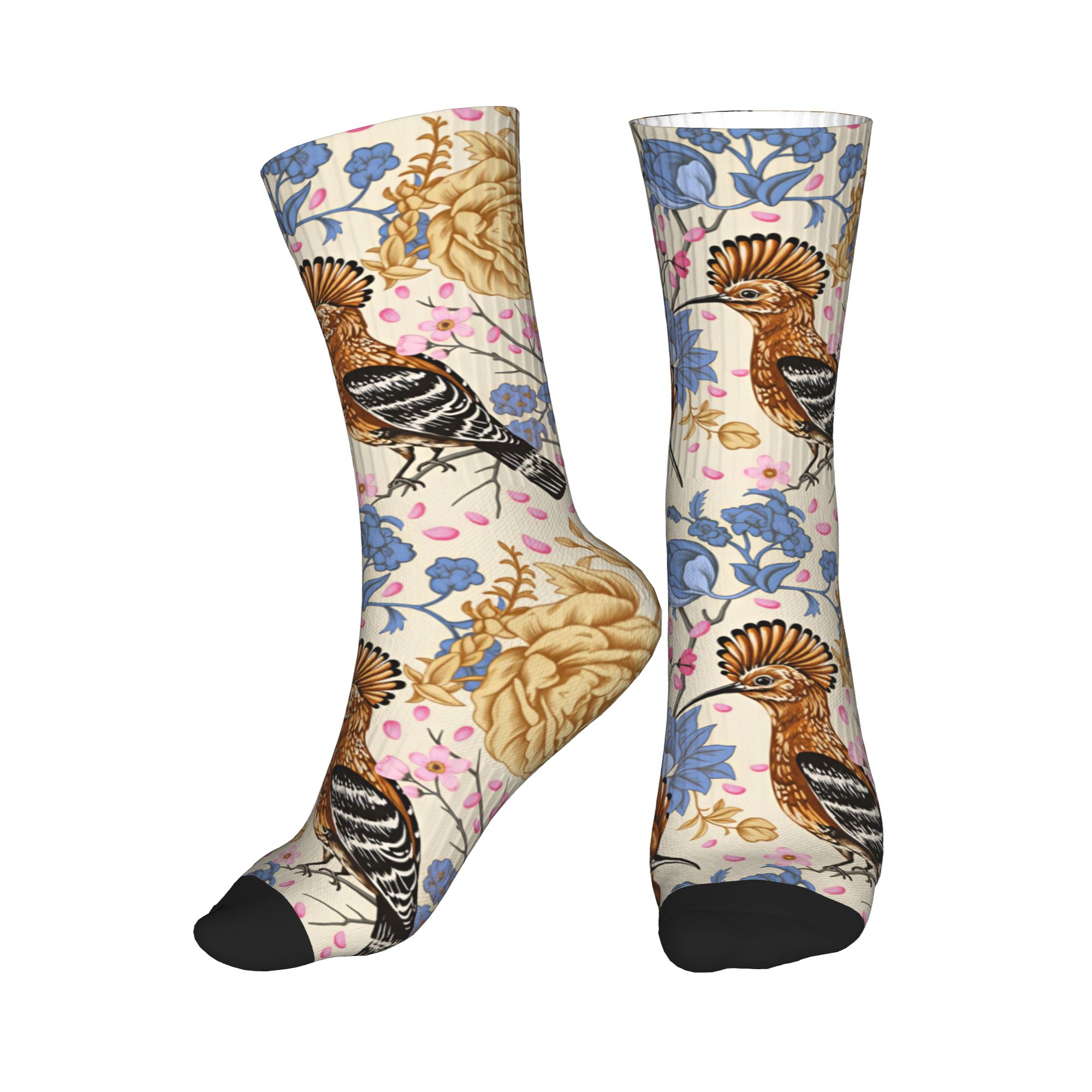 Hoopoe Bird Blue Peony 빈티지 꽃무늬 - Dress Sock Men 리뷰 및 가격